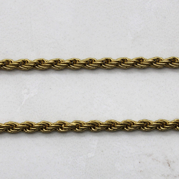 18k Yellow Gold Rope Chain | 22