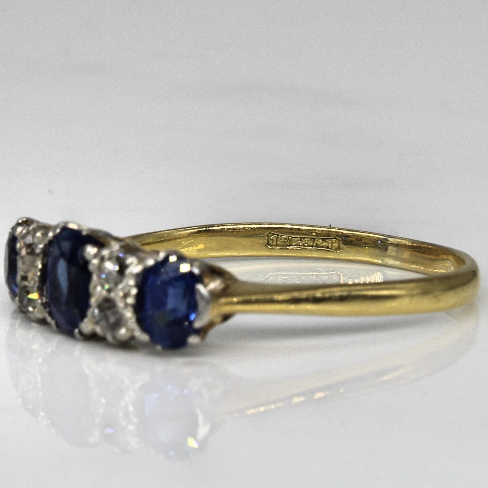 Early Mid Century Diamond & Sapphire Ring | 1.30ctw, 0.15ctw | SZ 9.25 |