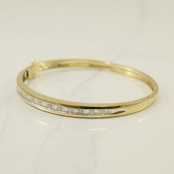 Channel Set Diamond Bangle Bracelet | 0.76ctw | 6.5