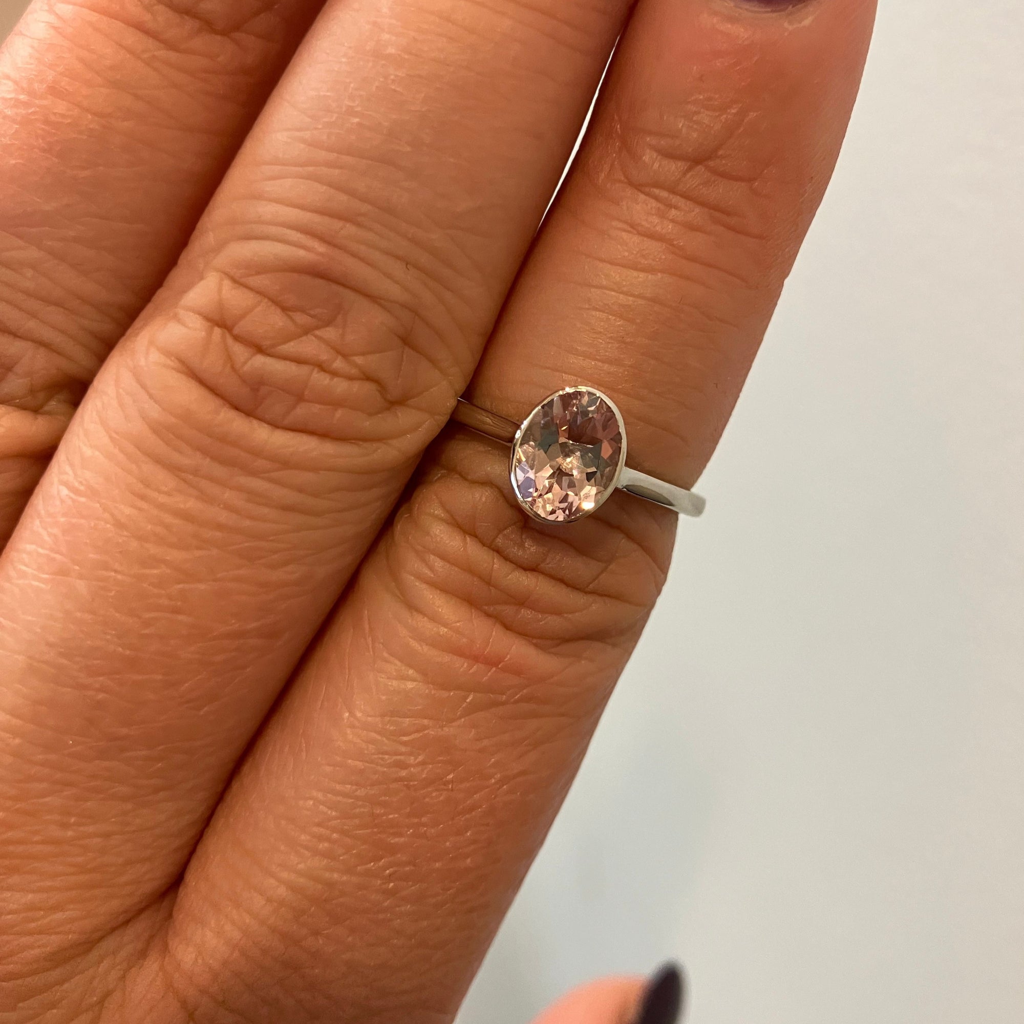 'Bespoke' Bezel Set Morganite Ring | 1.13ct | SZ 6.5 |