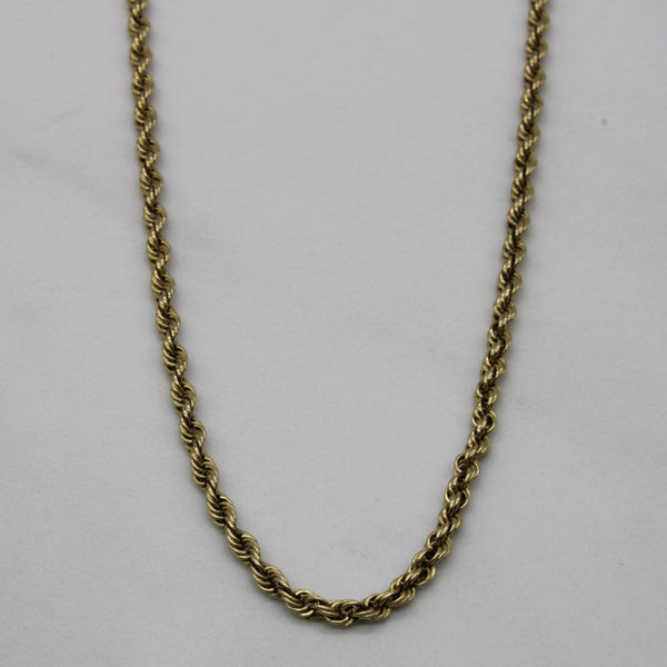 14k Yellow Gold Rope Chain | 24