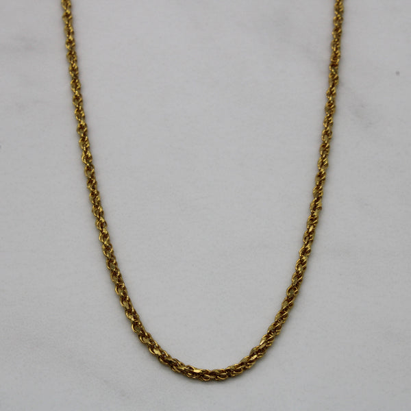 21k Yellow Gold Rope Chain | 20