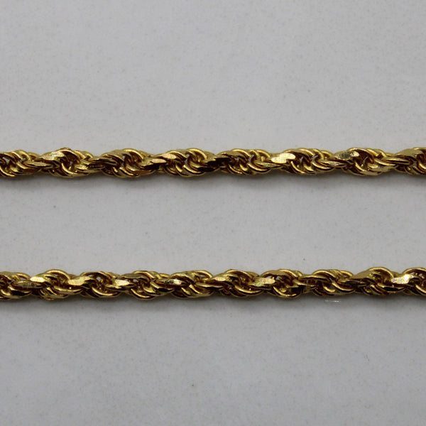 21k Yellow Gold Rope Chain | 20