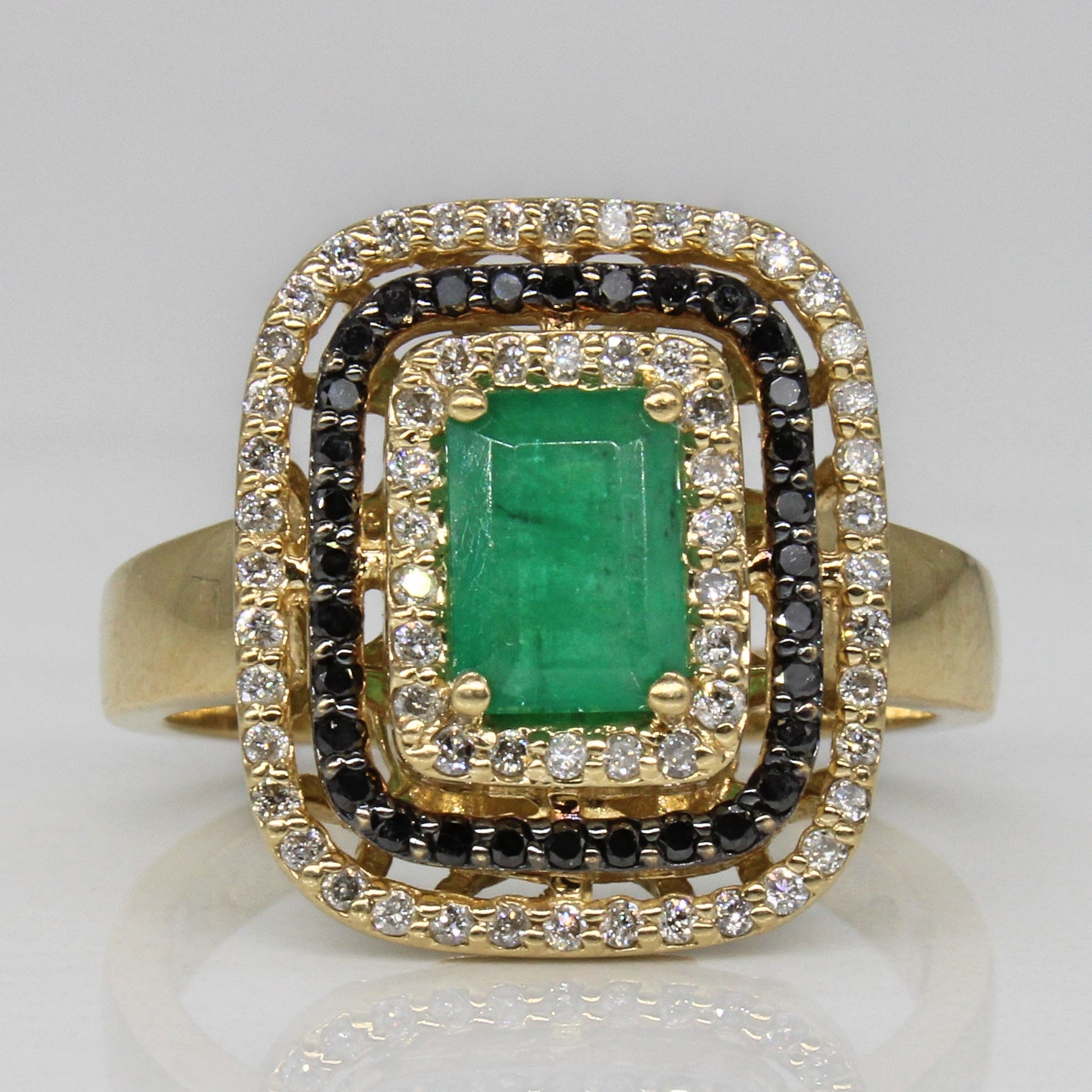 Emerald & Diamond Cocktail Ring | 0.75ct, 0.46ctw | SZ 8 |