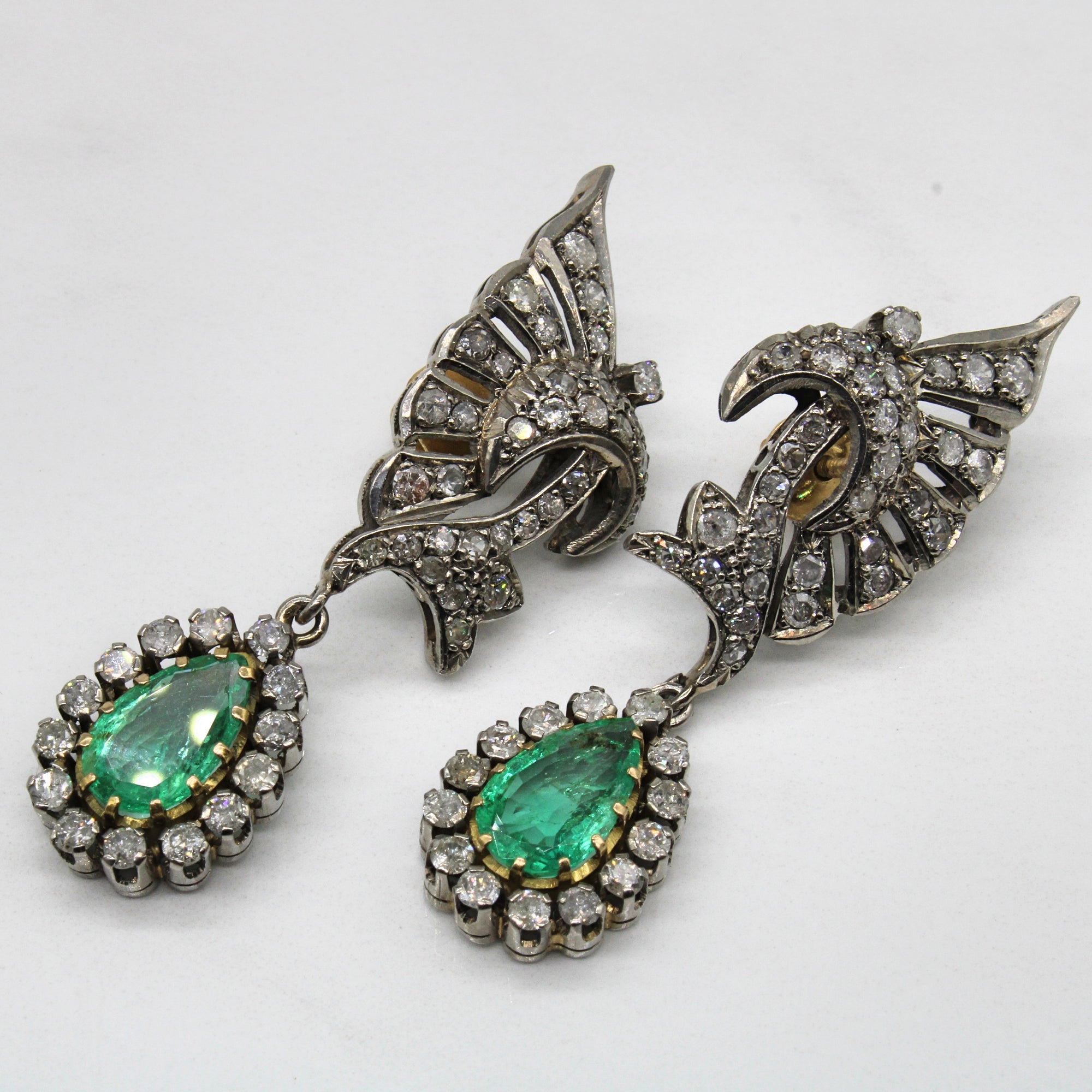 Art Nouveau Colombian Emerald Jewelry Suite | 7.70ctw, 5.80ctw | 19