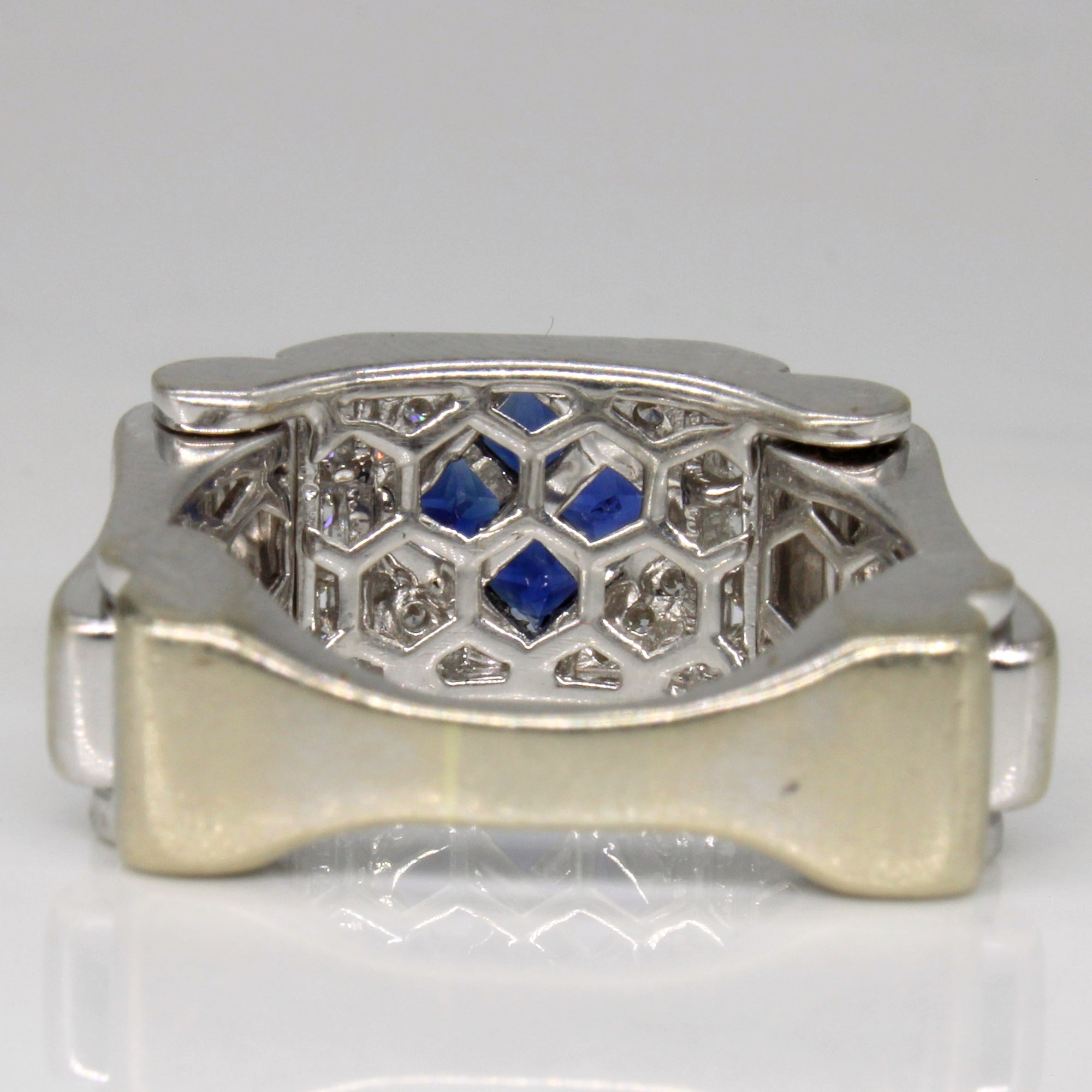 Sapphire & Diamond Hinged Ring | 0.50ctw, 0.22ctw | SZ 8.75 |