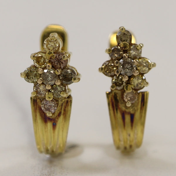 Cluster Diamond Huggie Earrings | 0.45ctw |