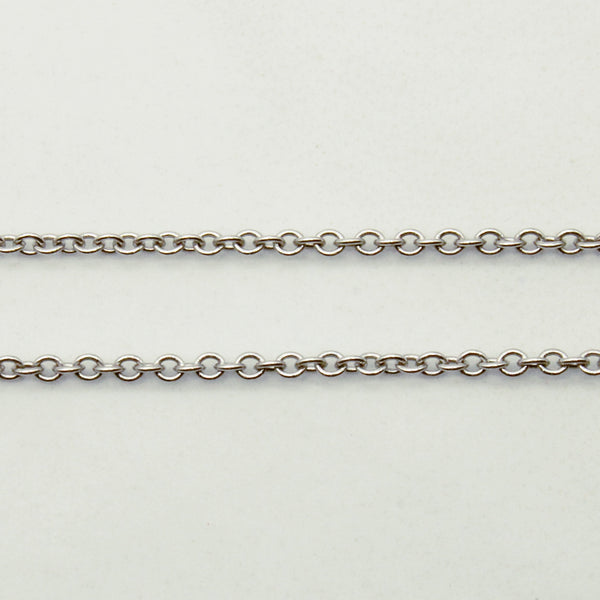 18k White Gold Circle Link Chain | 18