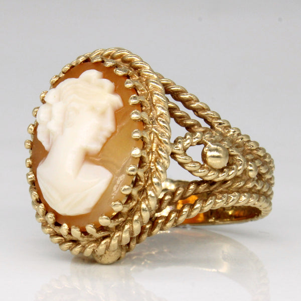 Sea Shell Cameo Ring | 4.50ct | SZ 6.25 |