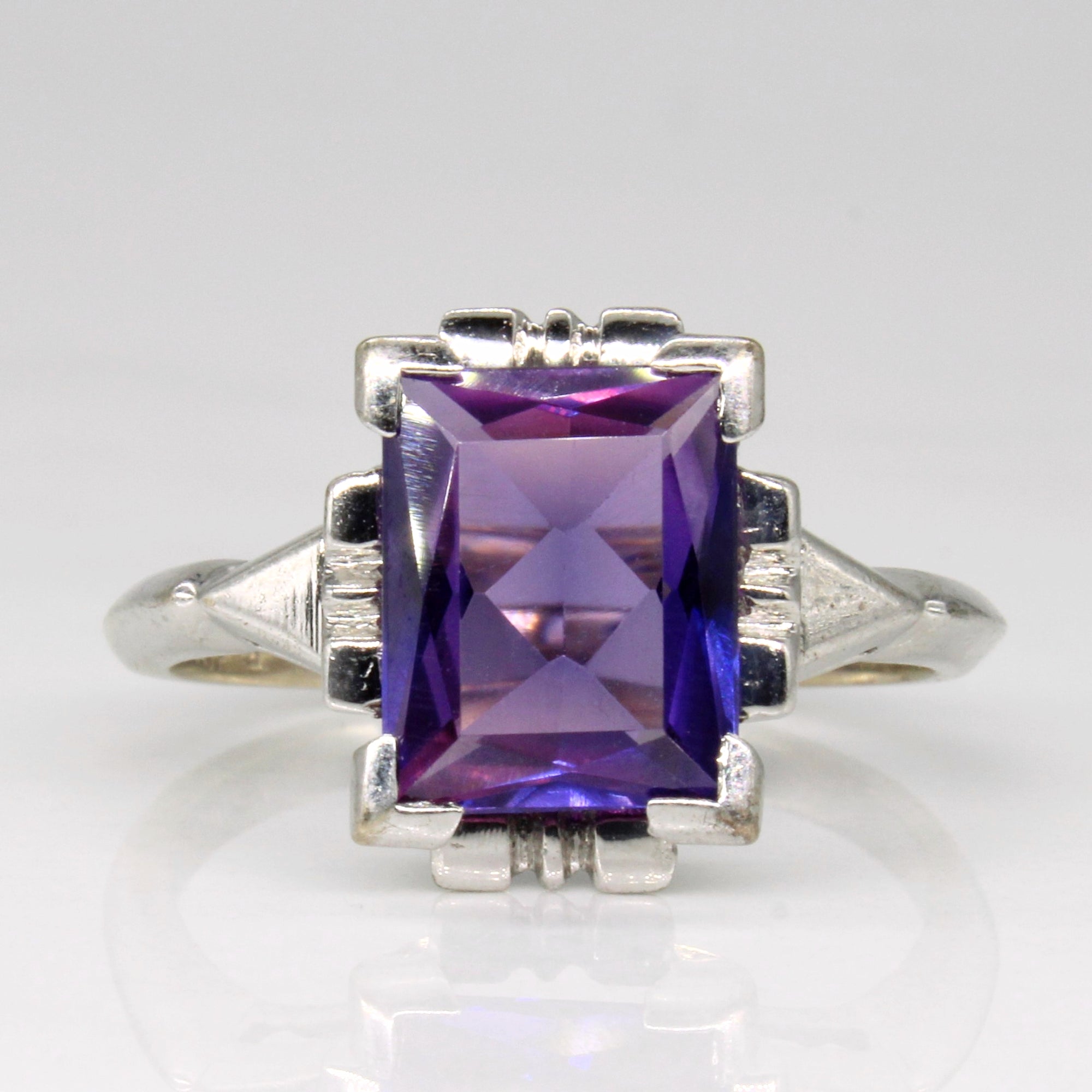 Synthetic Purple Sapphire Cocktail Ring | 3.50ct | SZ 9 |