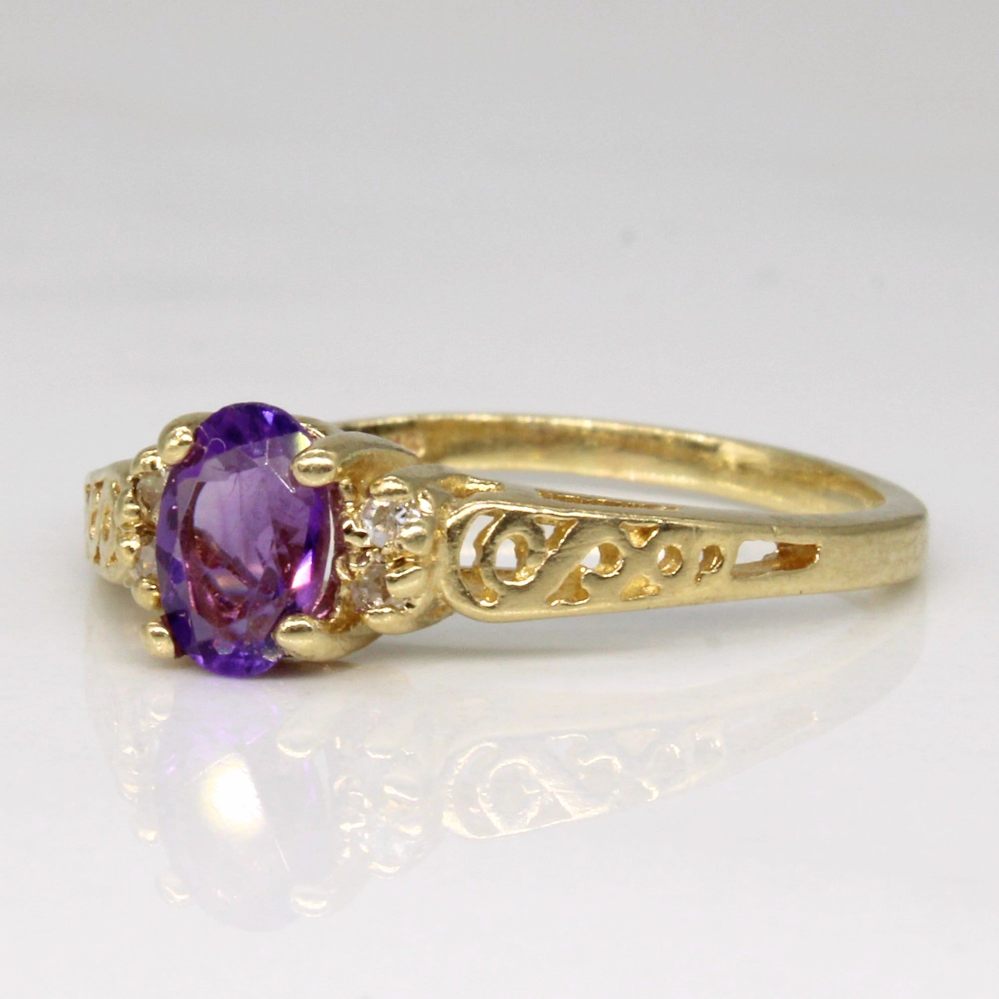 Amethyst & Diamond Ring | 0.36ct, 0.02ctw | SZ 6.75 |