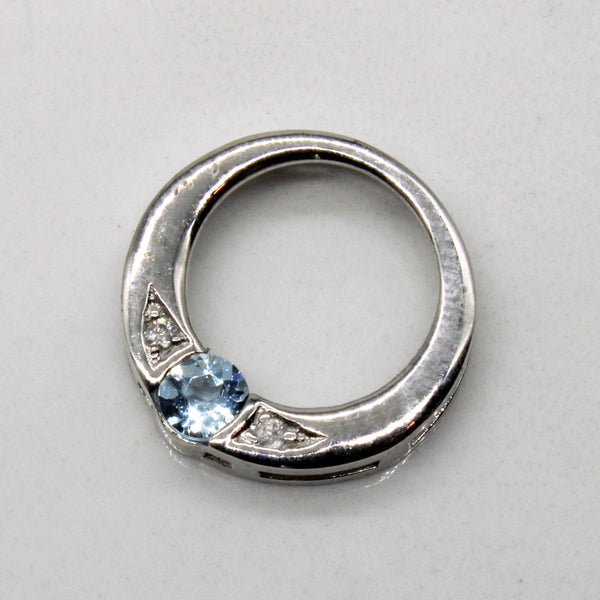 Aquamarine & Diamond Pendant | 0.13ct, 0.01ctw |