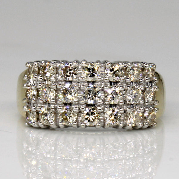 Three Row Diamond Grid Ring | 0.70ctw | SZ 5.25 |