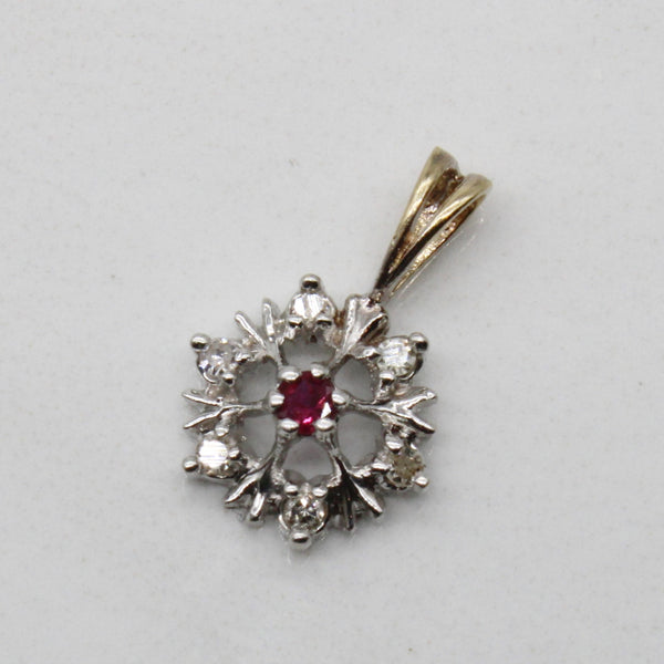 Diamond & Ruby Pendant | 0.03ctw, 0.02ct |