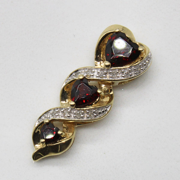 Garnet & Diamond Heart Pendant | 0.80ctw, 0.02ctw |