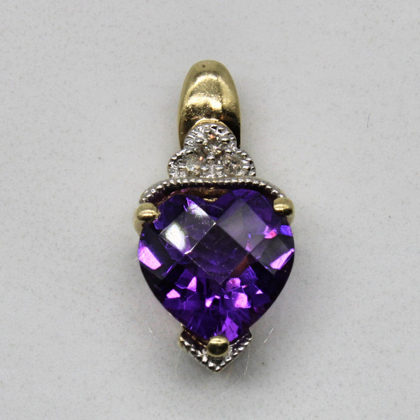 Amethyst & Diamond Heart Pendant | 1.26ct, 0.02ctw |