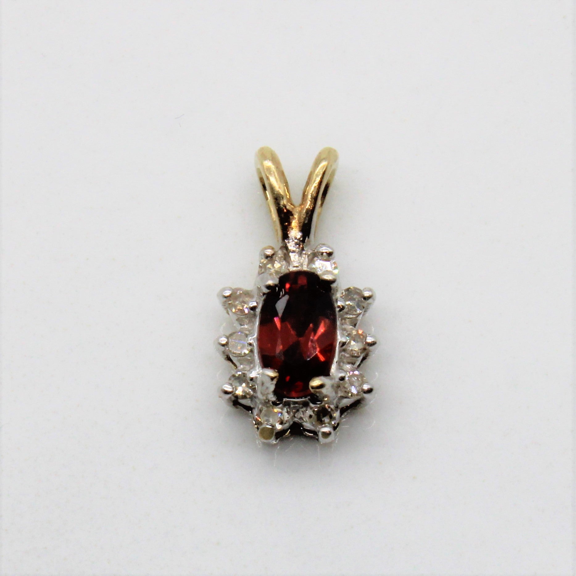 Petite Garnet & Diamond Pendant | 0.20ct, 0.05ctw |