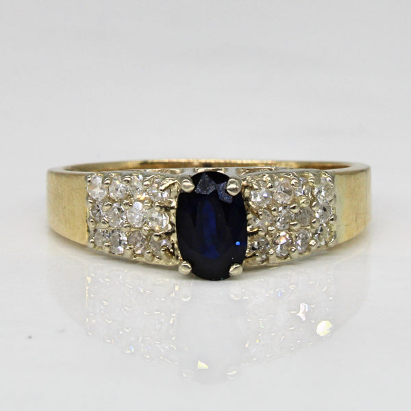 Sapphire & Pave Diamond Ring | 0.43ct, 0.22ctw | SZ 7.5 |