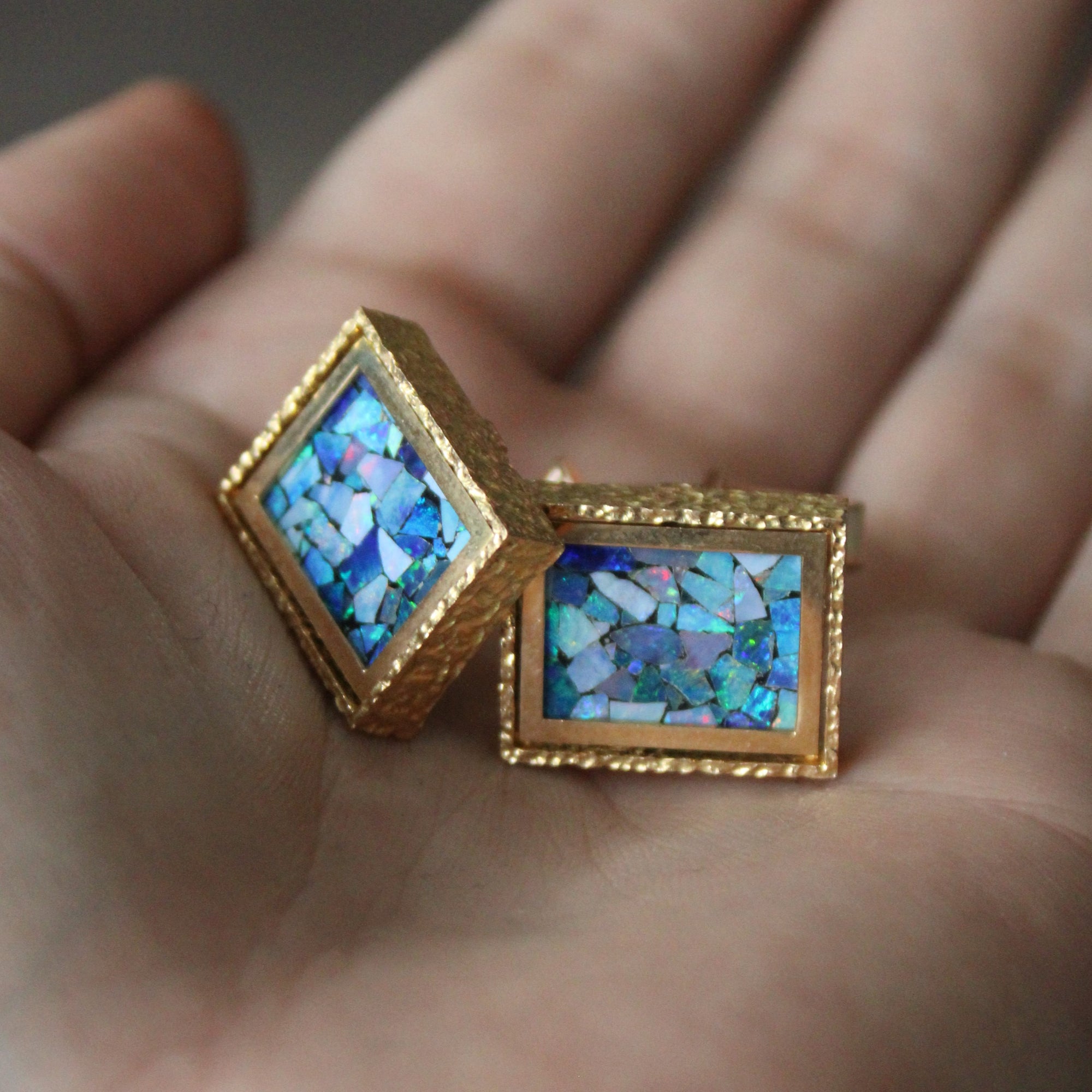 'Cavelti' Opal Mosaic Cufflinks | 4.50ctw |