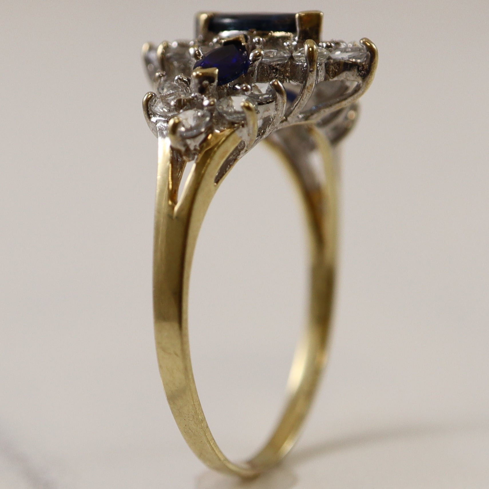 Marquise Sapphire Three Stone Engagement Ring | 1.20ctw | SZ 7.5 |