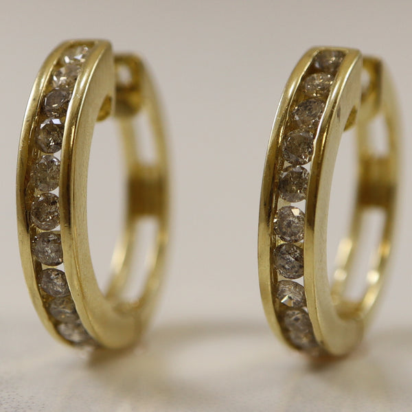 Diamond Channel Hoop Earrings | 0.44ctw |