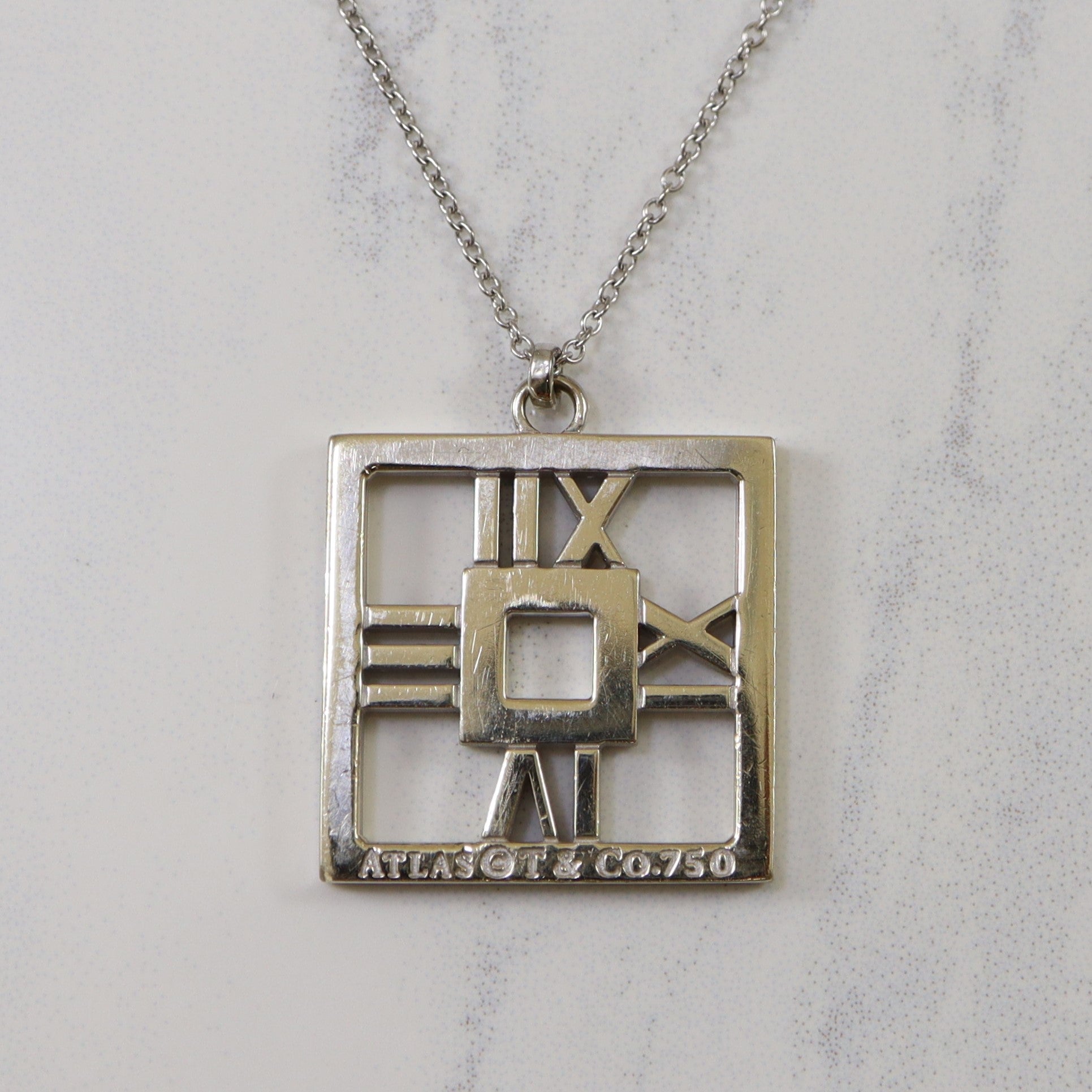 'Tiffany & Co.' Square Atlas Necklace | 0.16ctw | 24