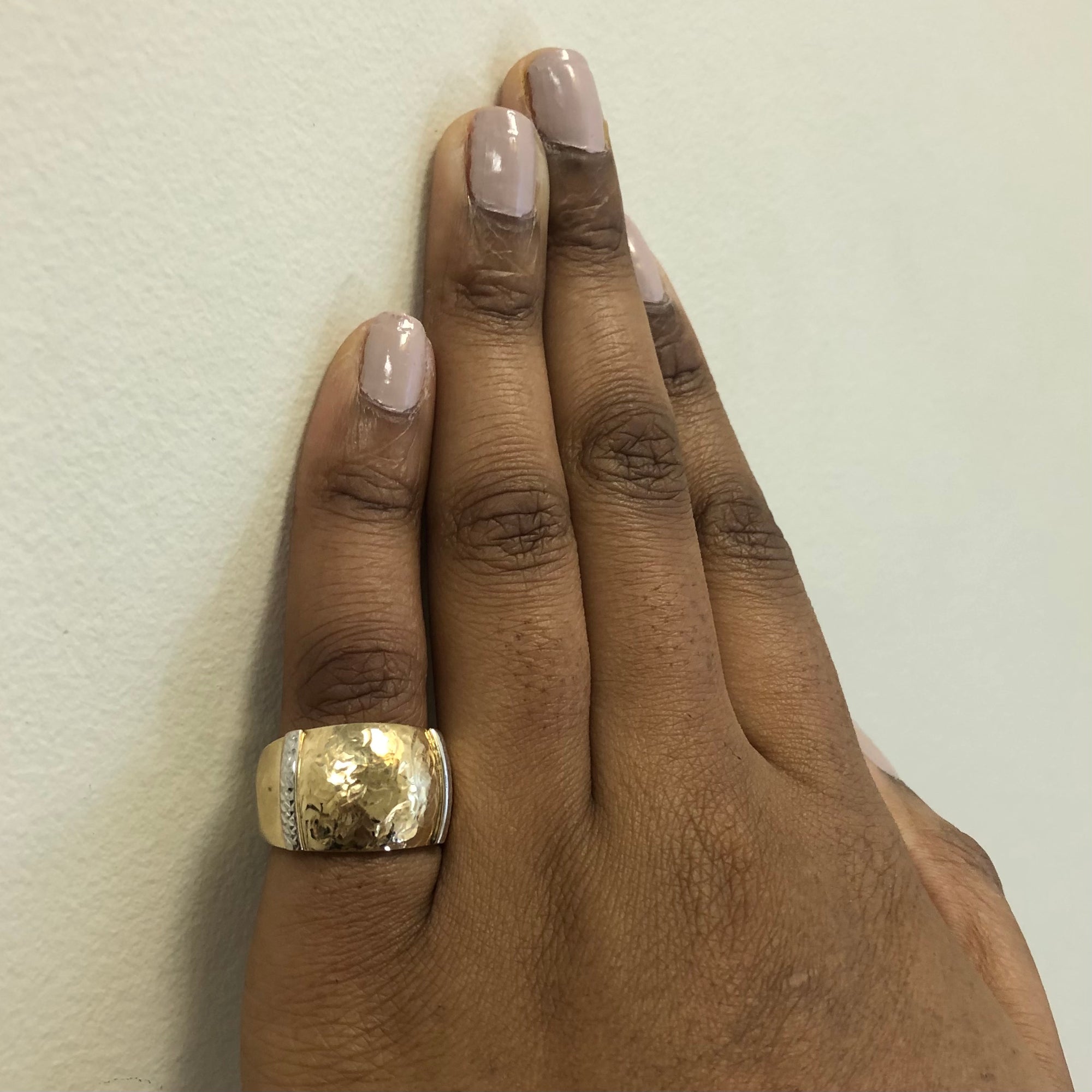 Hammered Two Tone Dome Ring | SZ 6 |
