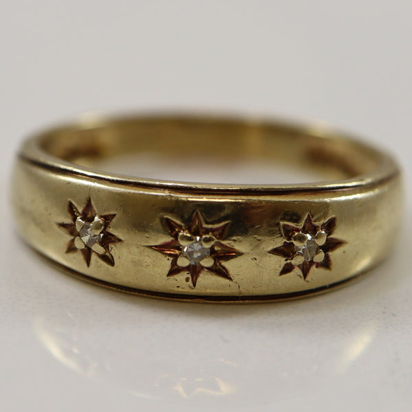 Three Stone Diamond Star Ring | 0.03ctw | SZ 7.75 |