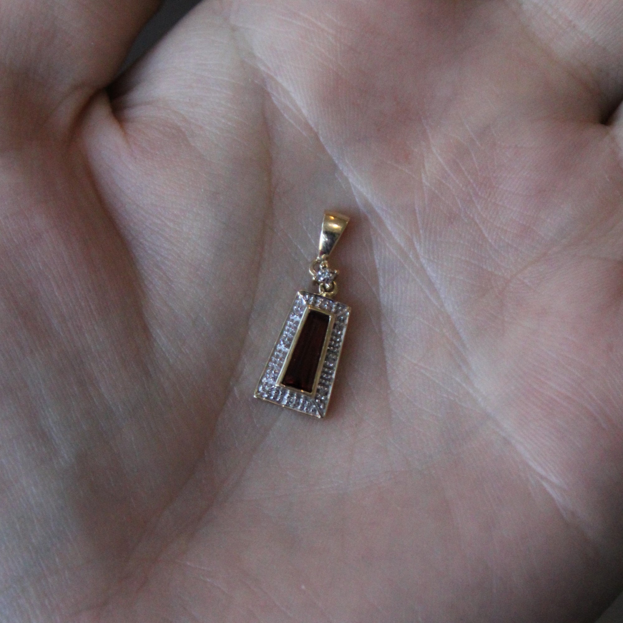 Halo Garnet & Diamond Pendant | 0.70ct, 0.04ctw |