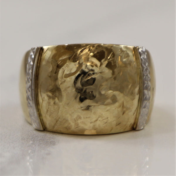 Hammered Two Tone Dome Ring | SZ 6 |