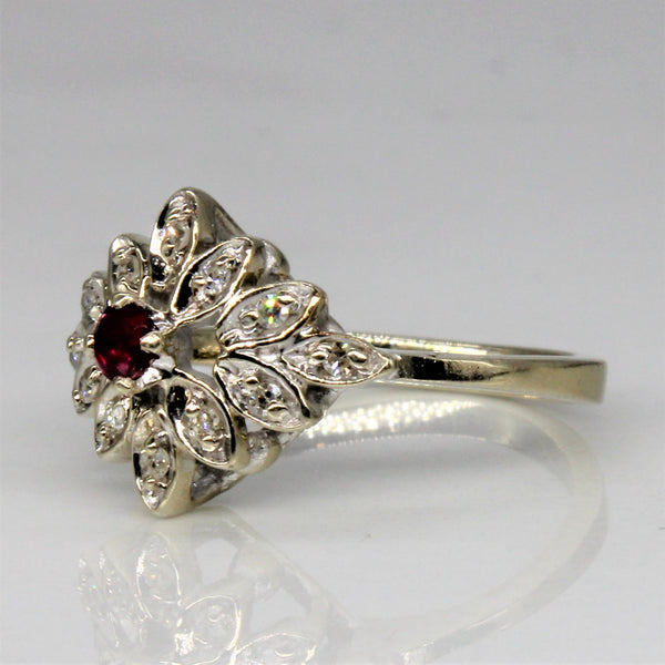 Ruby & Diamond Cluster Ring | 0.07ct, 0.06ctw | SZ 3 |