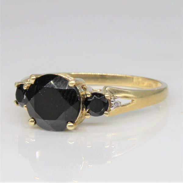 Onyx & Diamond Cocktail Ring | 1.20ctw, 0.01ctw | SZ 7 |