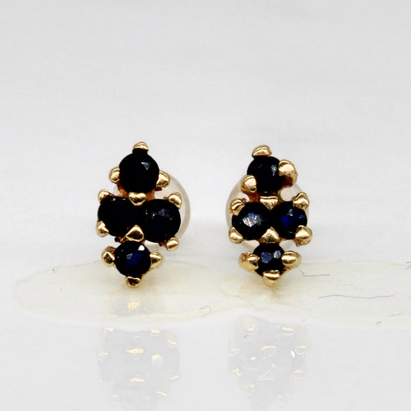 Sapphire Cluster Stud Earrings | 0.24ctw |