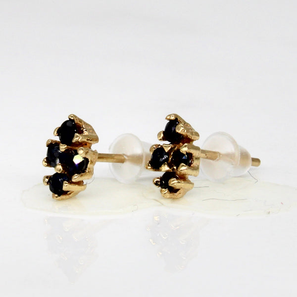 Sapphire Cluster Stud Earrings | 0.24ctw |