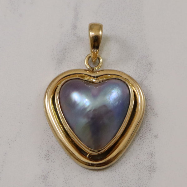 Bezel Set Heart Cut Mabe Pearl Pendant | 5.00ct |