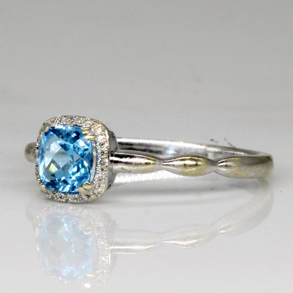 Blue Topaz & Diamond Ring | 0.48ct, 0.04ctw | SZ 6.25 |