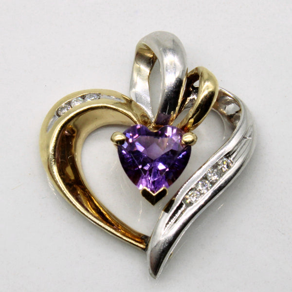 Amethyst & Diamond Heart Pendant | 0.68ct, 0.04ctw |