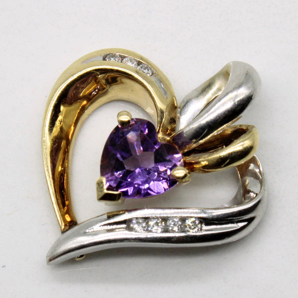 Amethyst & Diamond Heart Pendant | 0.68ct, 0.04ctw |