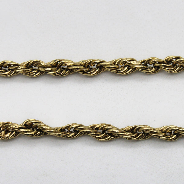 10k Yellow Gold Rope Chain Bracelet | 6.5