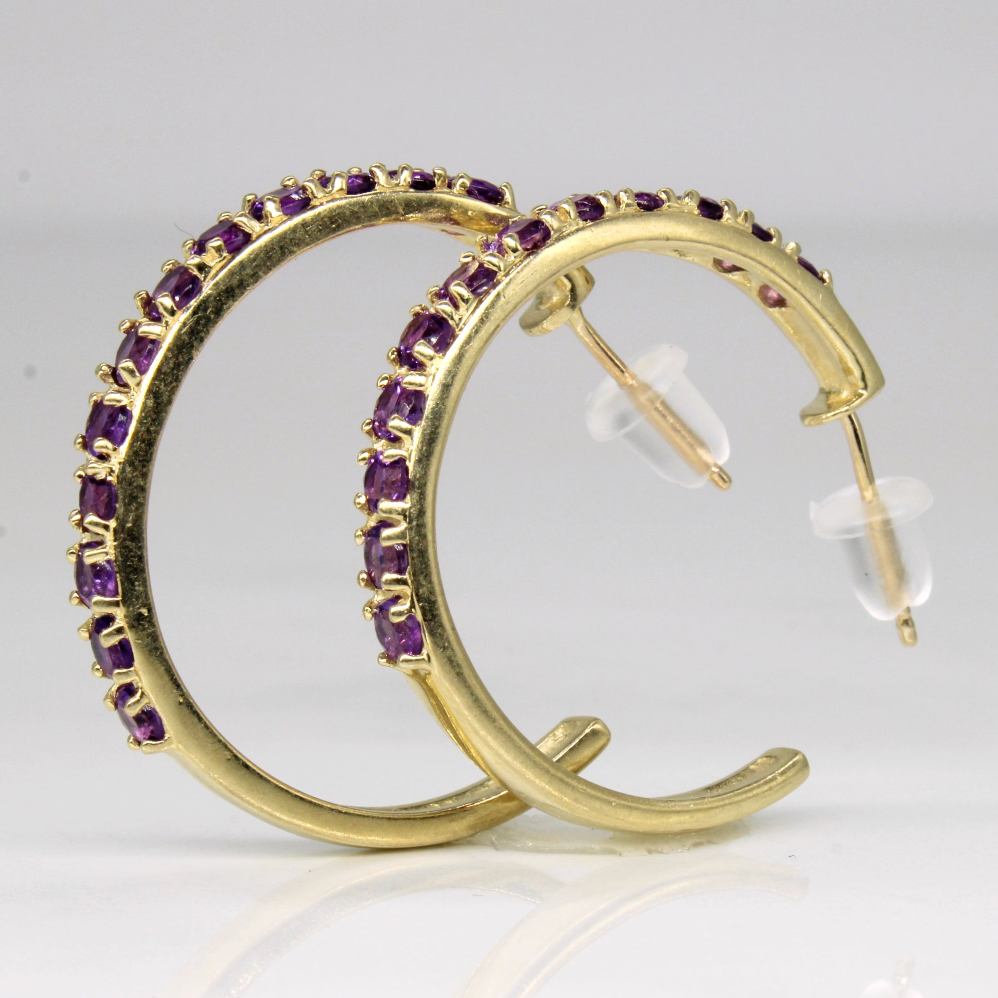 Amethyst Hoop Earrings | 1.50ctw |