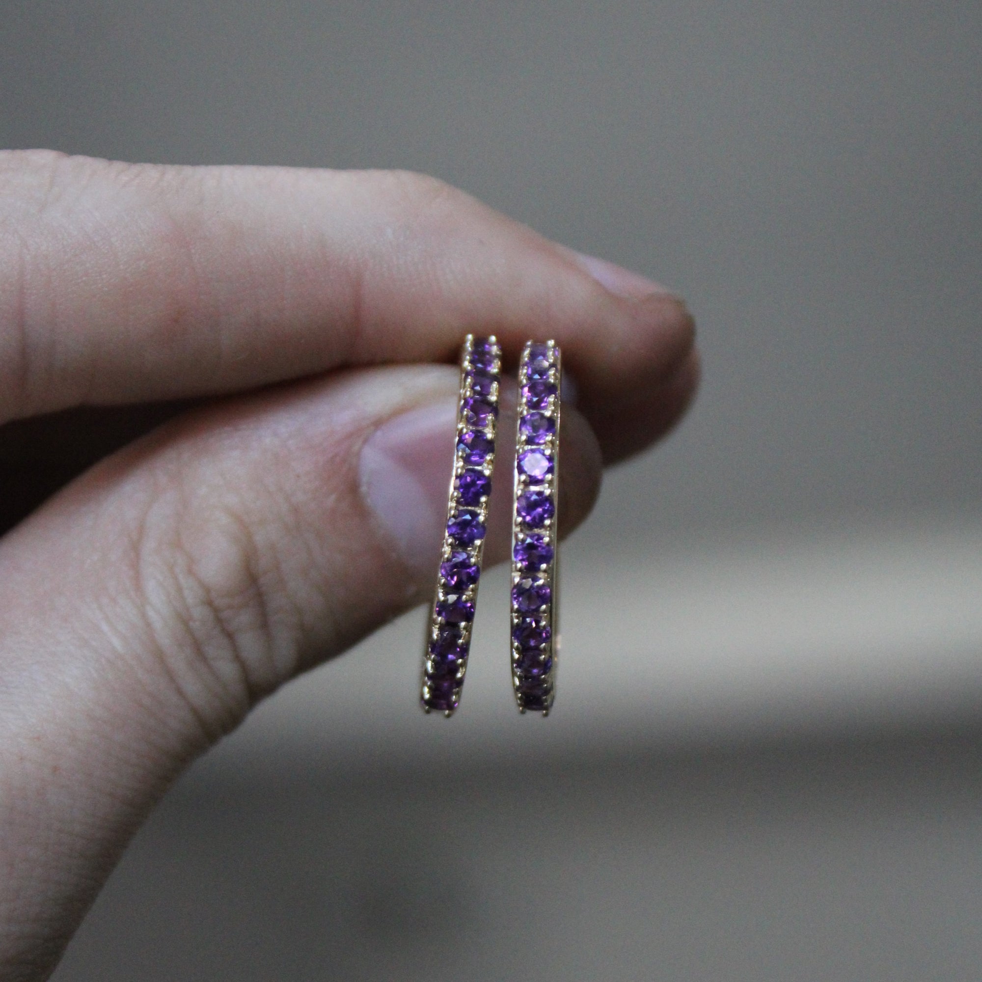 Amethyst Hoop Earrings | 1.50ctw |