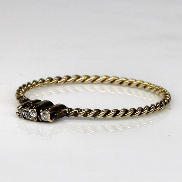 Diamond Three Stone Braided Ring | 0.03ctw | SZ 6.75 |