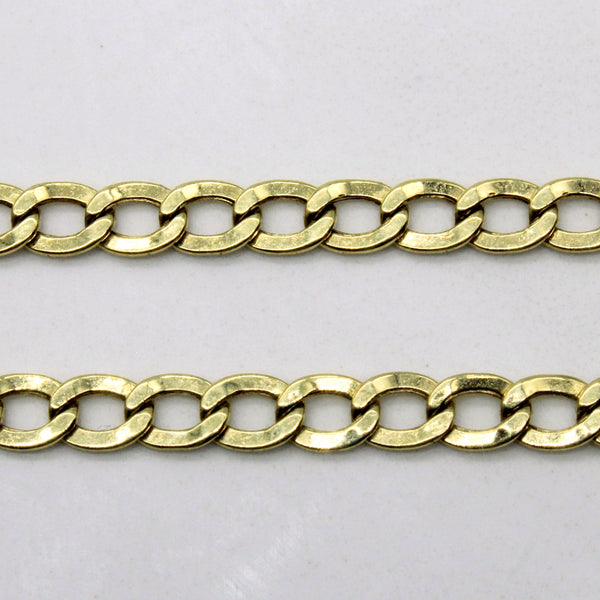 10k Yellow Gold Flat Link Curb Chain | 24