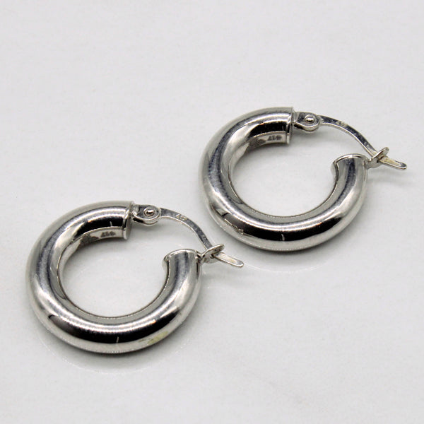 White Gold Hollow Hoop Earrings |