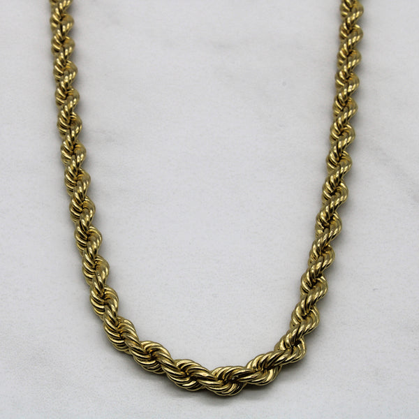 10k Yellow Gold Rope Chain | 28