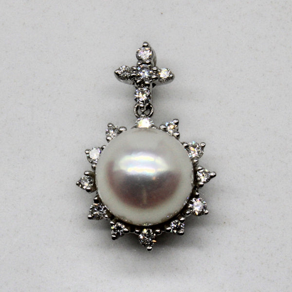 Pearl & Diamond Cluster Pendant | 0.12ctw |