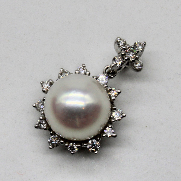 Pearl & Diamond Cluster Pendant | 0.12ctw |