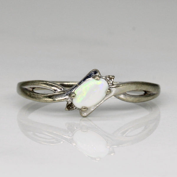 Opal & Diamond Bypass Ring | 0.10ct | SZ 6.5 |