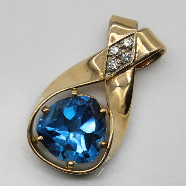 Blue Topaz & Diamond Pendant | 5.52ct, 0.08ctw |