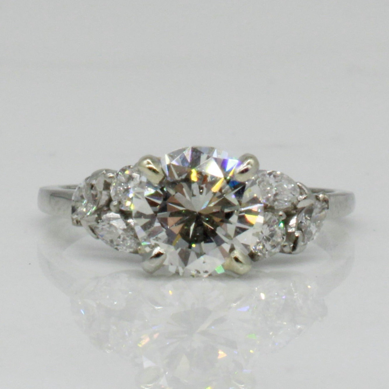 'Bespoke' Marquise Cluster Detailed Engagement Ring | 1.51ctw | SZ 4.75 |